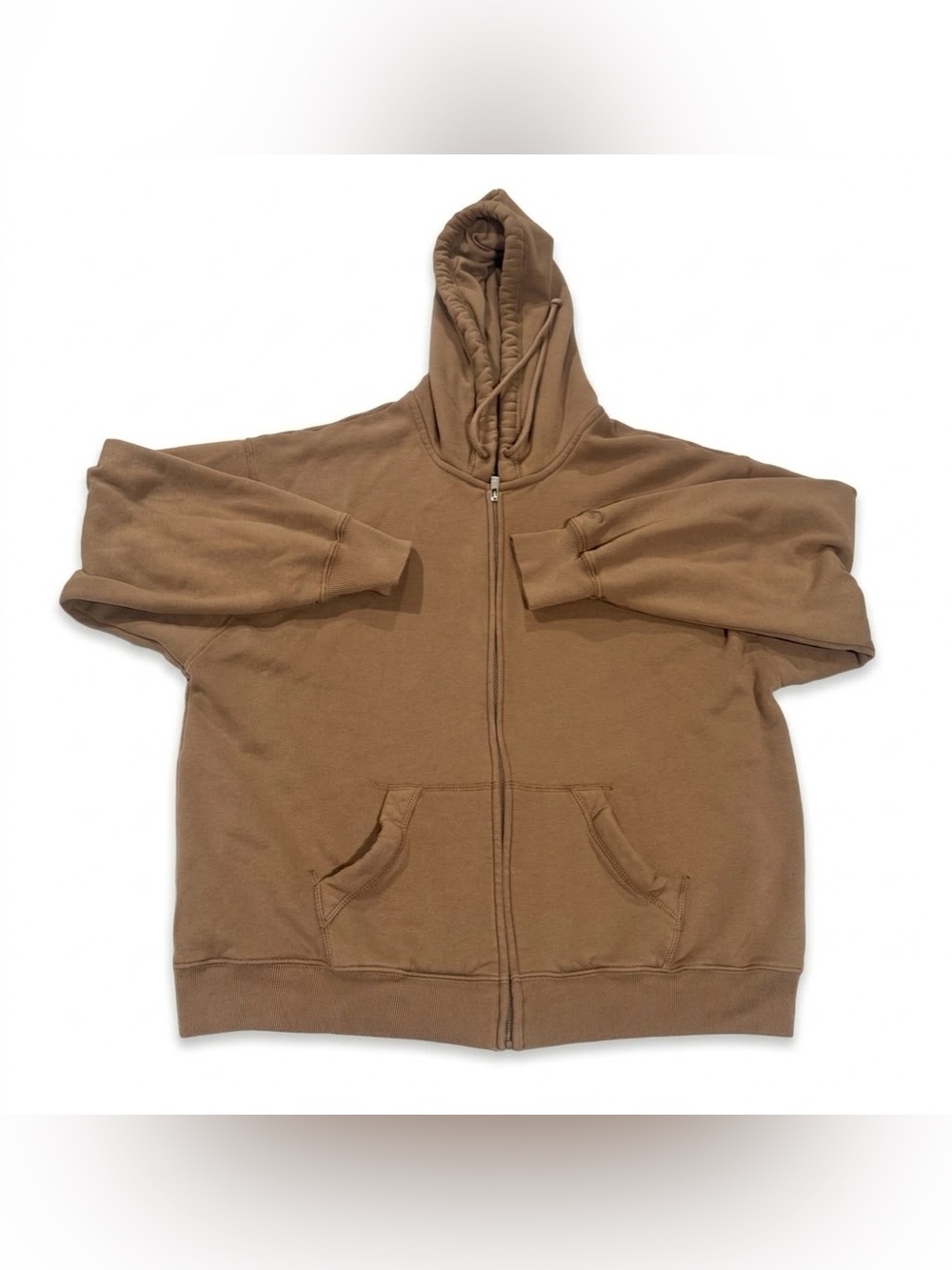 Hollister Men's Zip-Up Hoodie in Light Brown